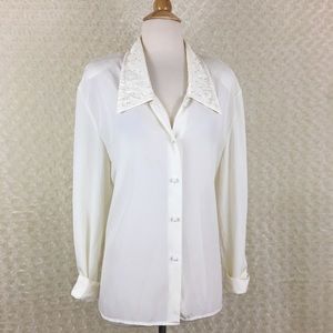 Women’s Button Down Collared Long Sleeve Blouse